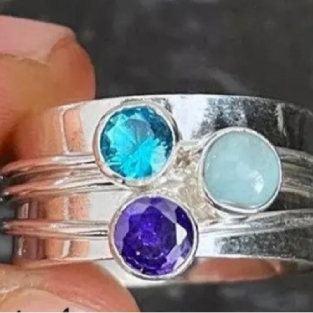 Sterling silver & gemstone ring - Picture 3 of 14